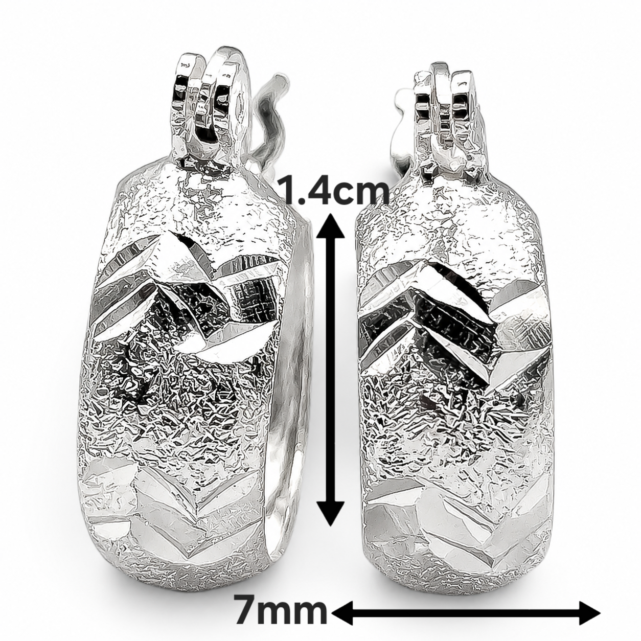 Arracada Canasta Diamantada Plata Ley 925