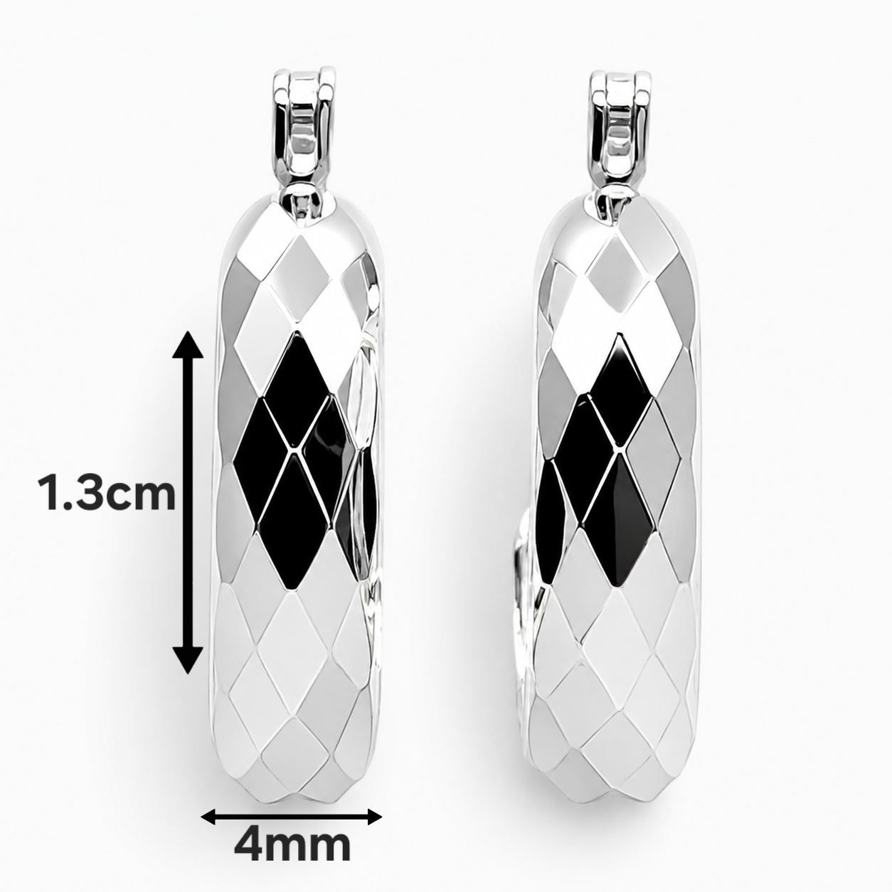 Arracada Chica Facetada Plata Ley 925