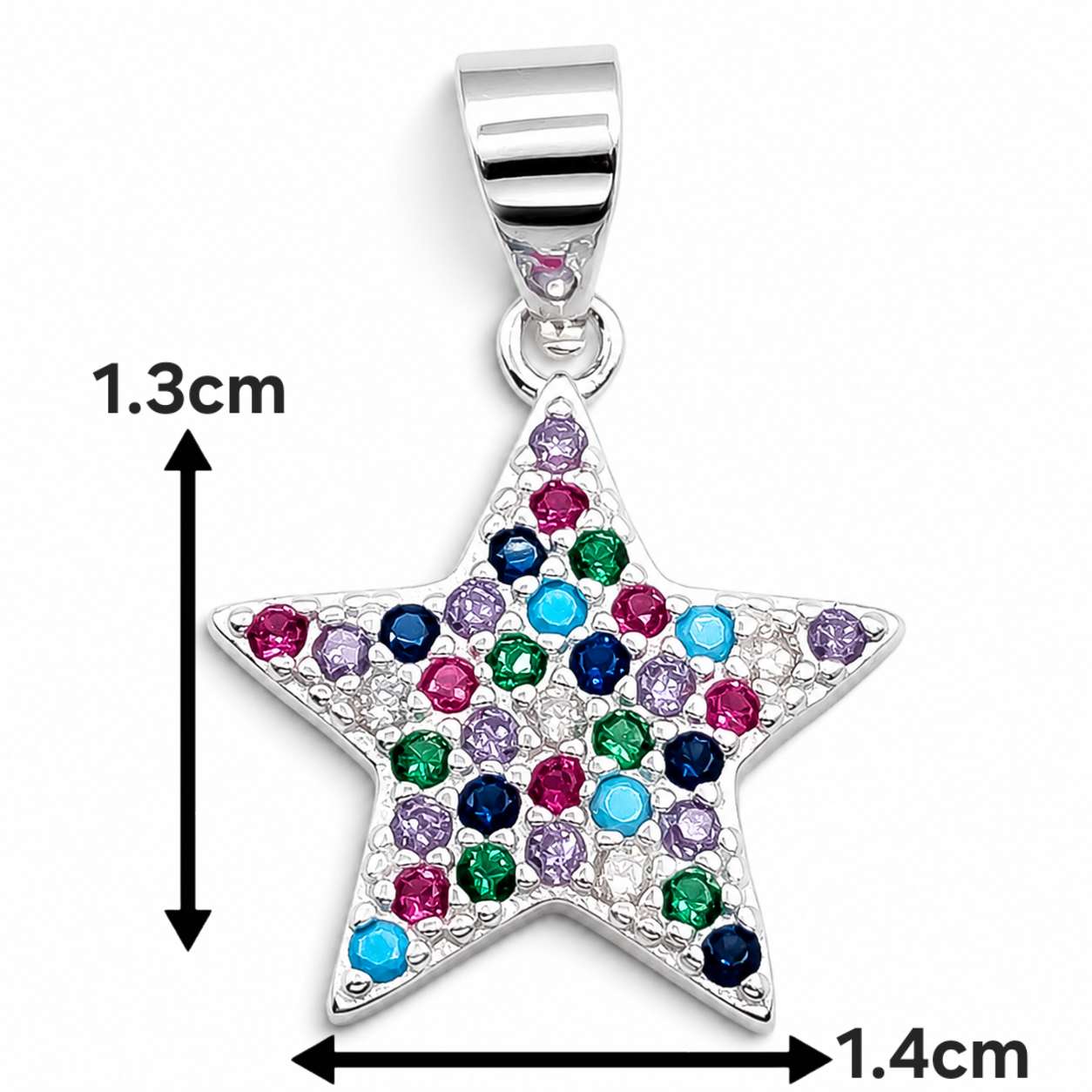 Dije Estrella Zirconia Multicolor Plata Ley 925