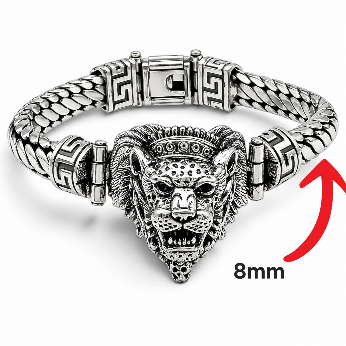 Pulso Jaguar Azteca 8mm Plata Ley 925