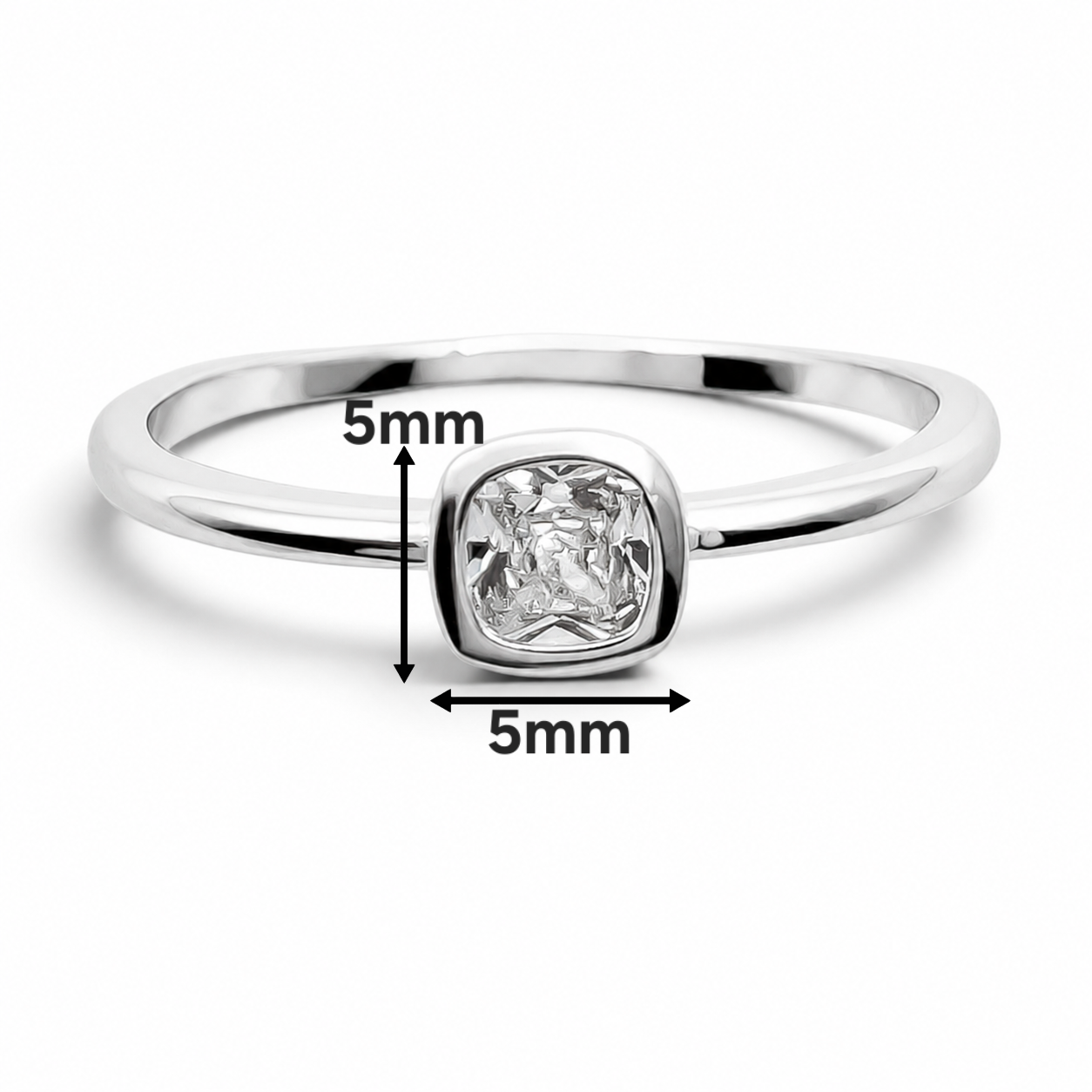 Anillo Zirconia Blanca Plata Ley 925