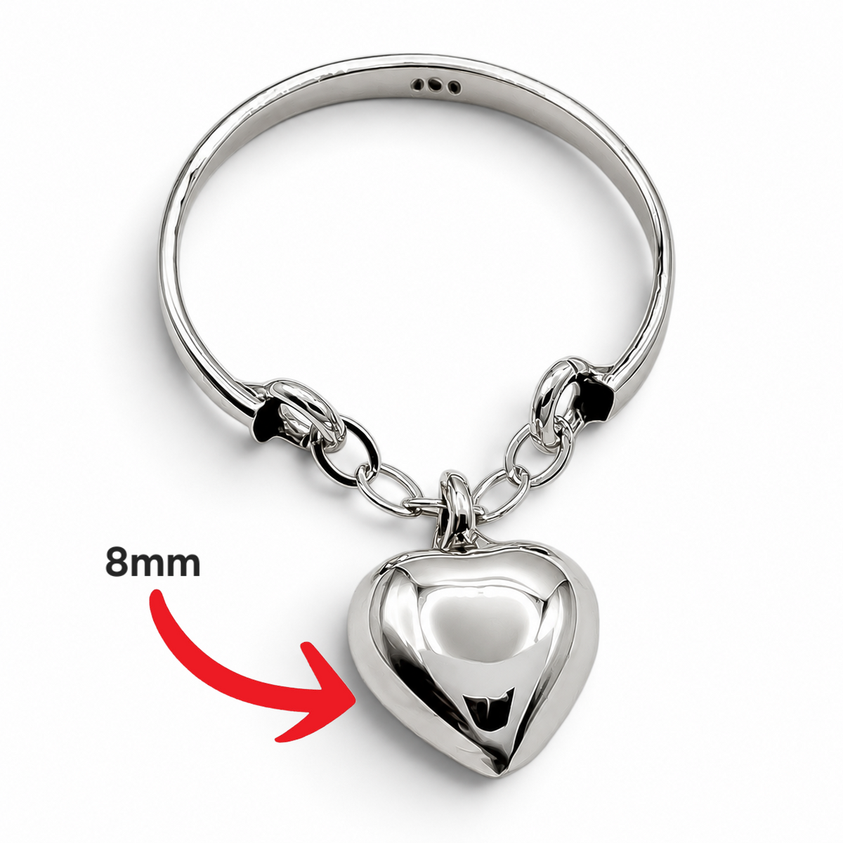 Anillo Corazon Cadenita Plata Ley 925