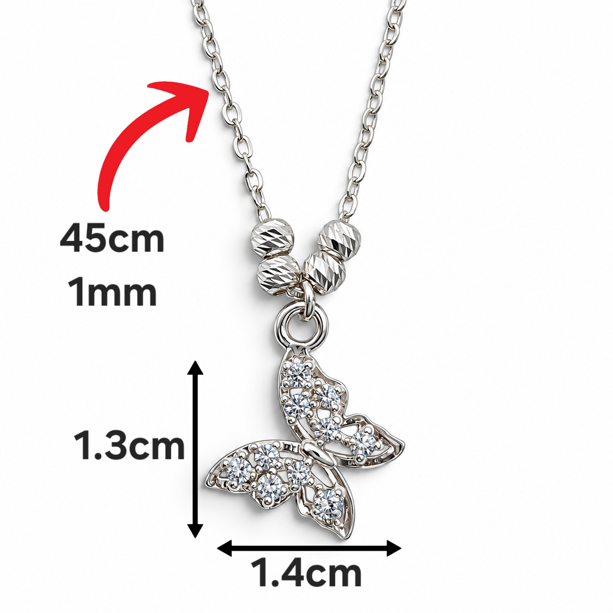 Collar Mariposa Plata Ley 925