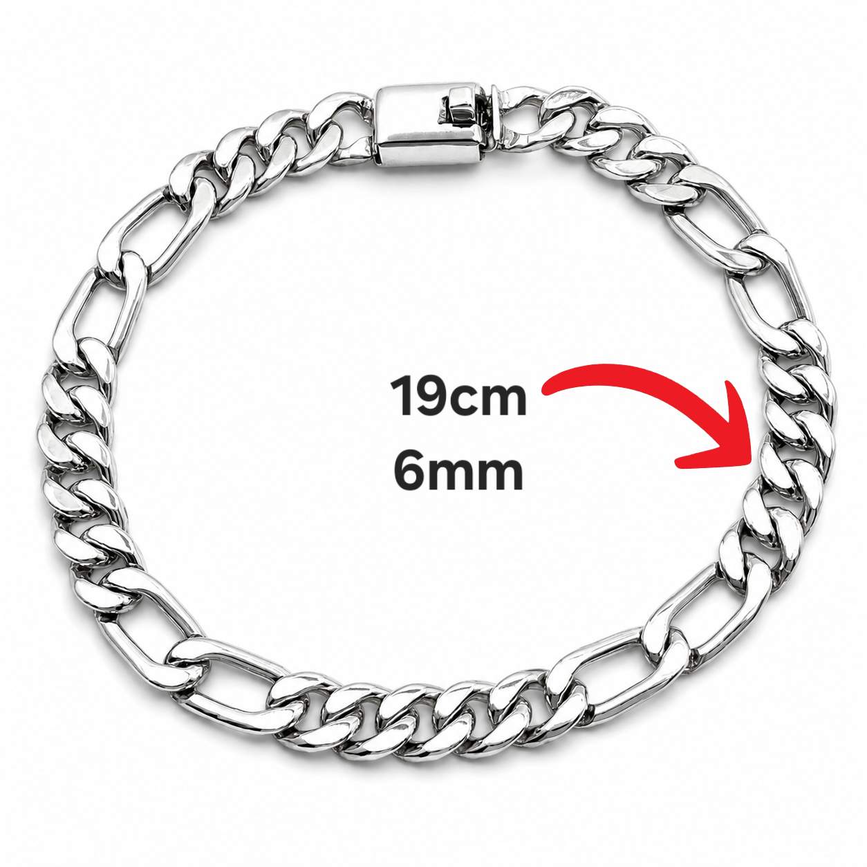 Pulso Figaro 6mm Plata Ley 925
