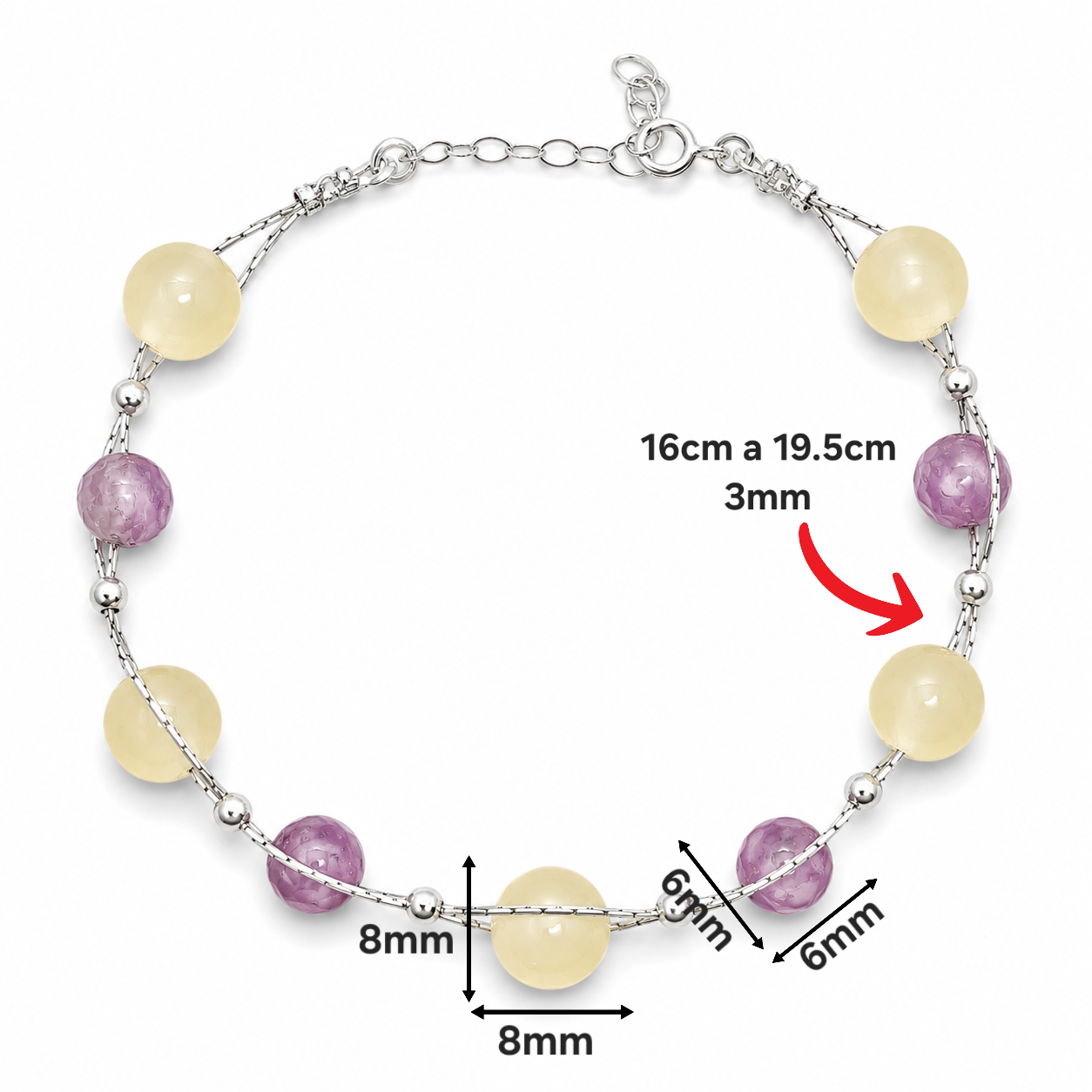 Pulsera Bola Lila