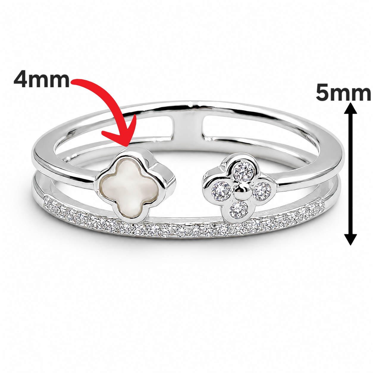 Anillo Van Blanco Zirconia Plata Ley 925