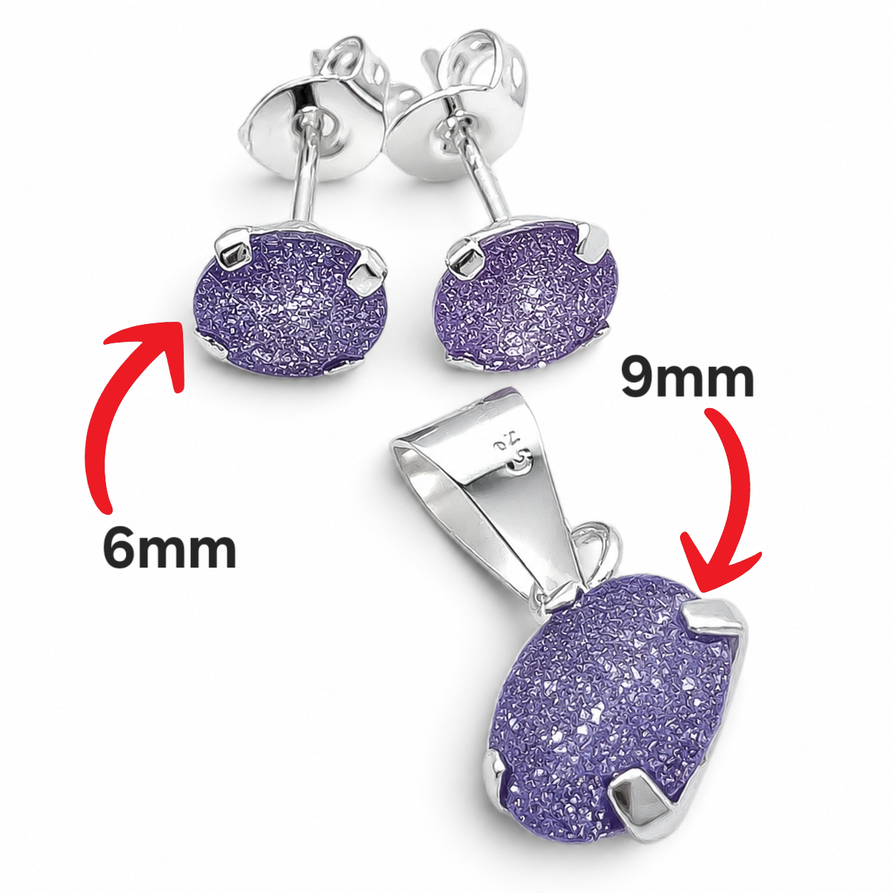 Set Lila Plata Ley 925