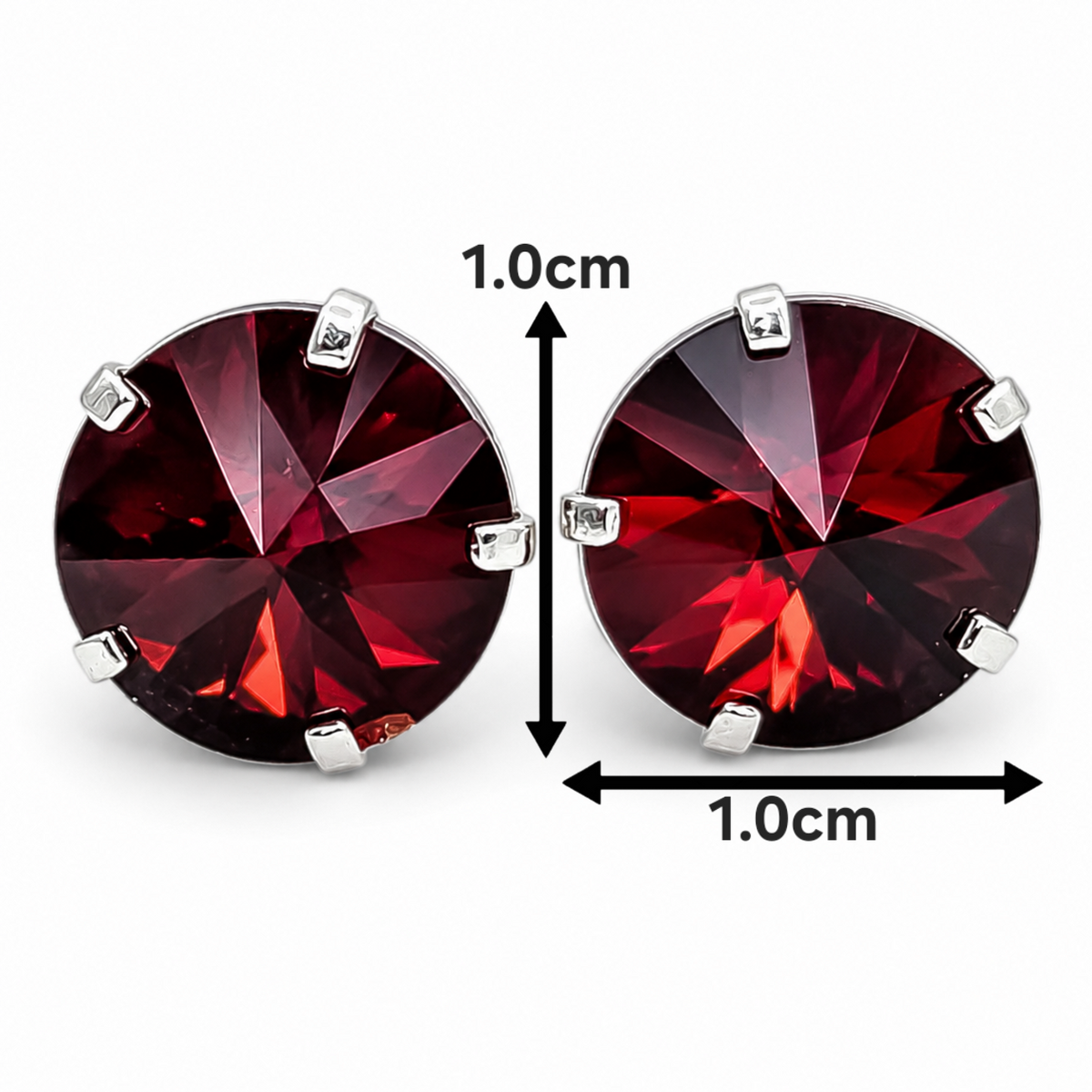 Broquel Rojo Oscuro Grande Plata Ley 925
