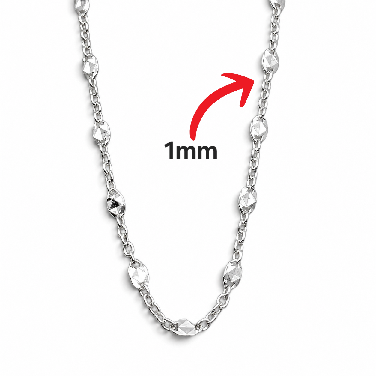 Cadena Delgada 1mm Plata Ley 925