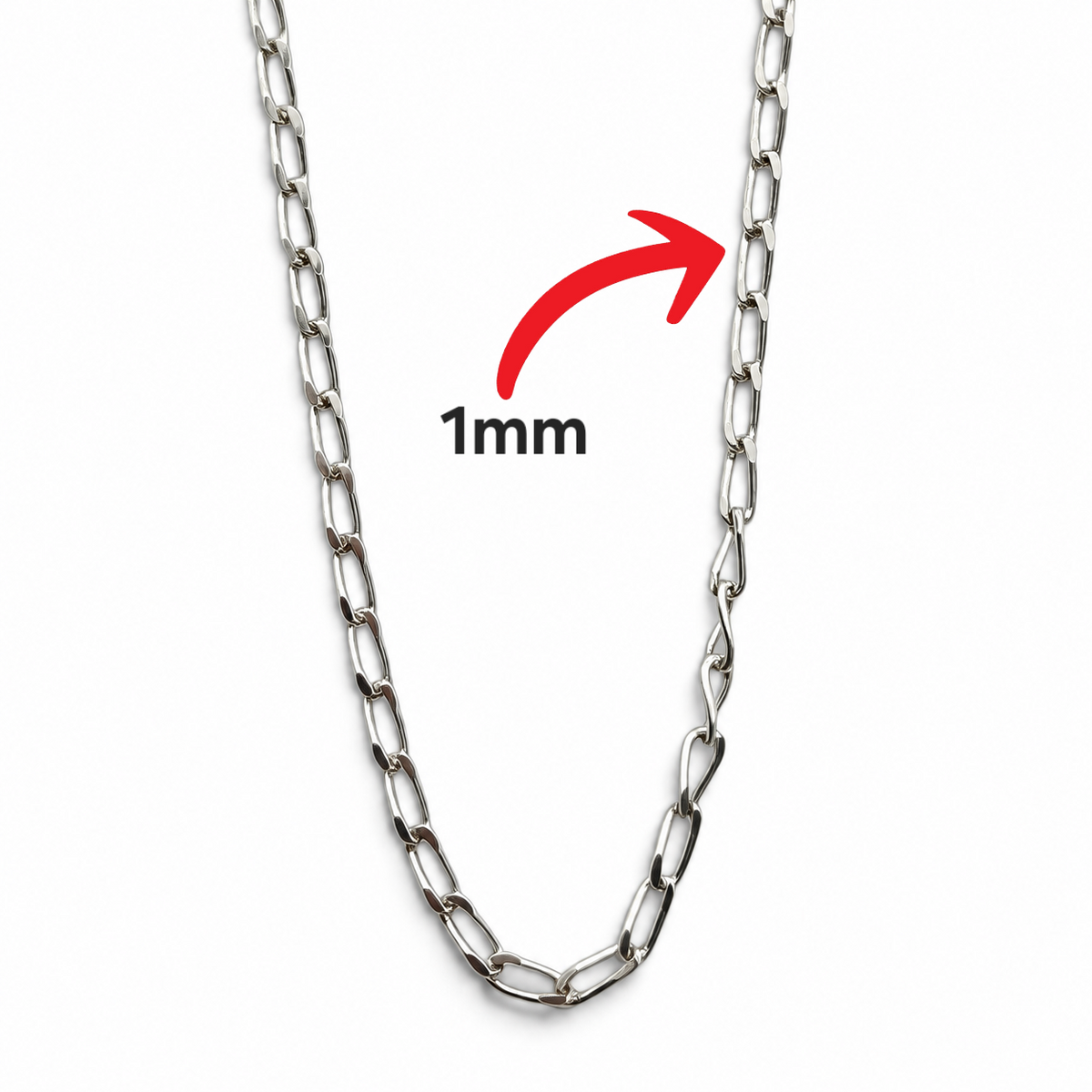 Cadena Ligera 1mm Plata Ley 925