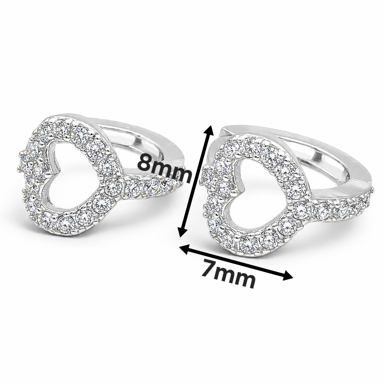 Hugguies Corazon Zirconia Plata Ley 925