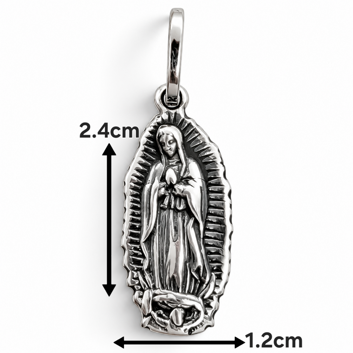 Dije Virgen Mediana Pavonada Plata Ley 925
