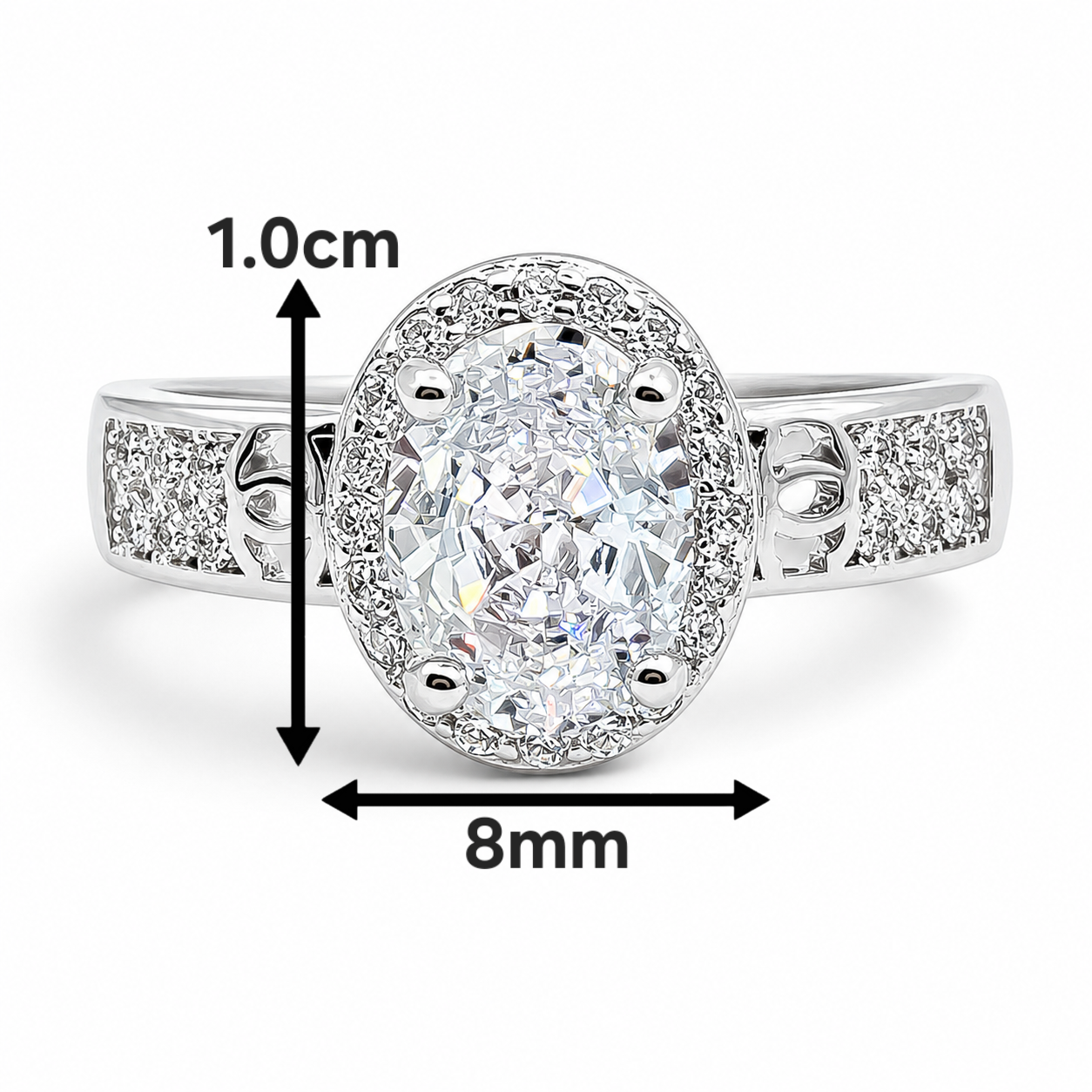 Anillo Blanco Zirconia Plata Ley 925