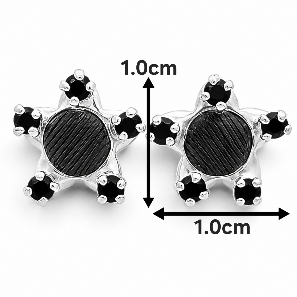 Broquel Estrella Negro Plata Ley 925