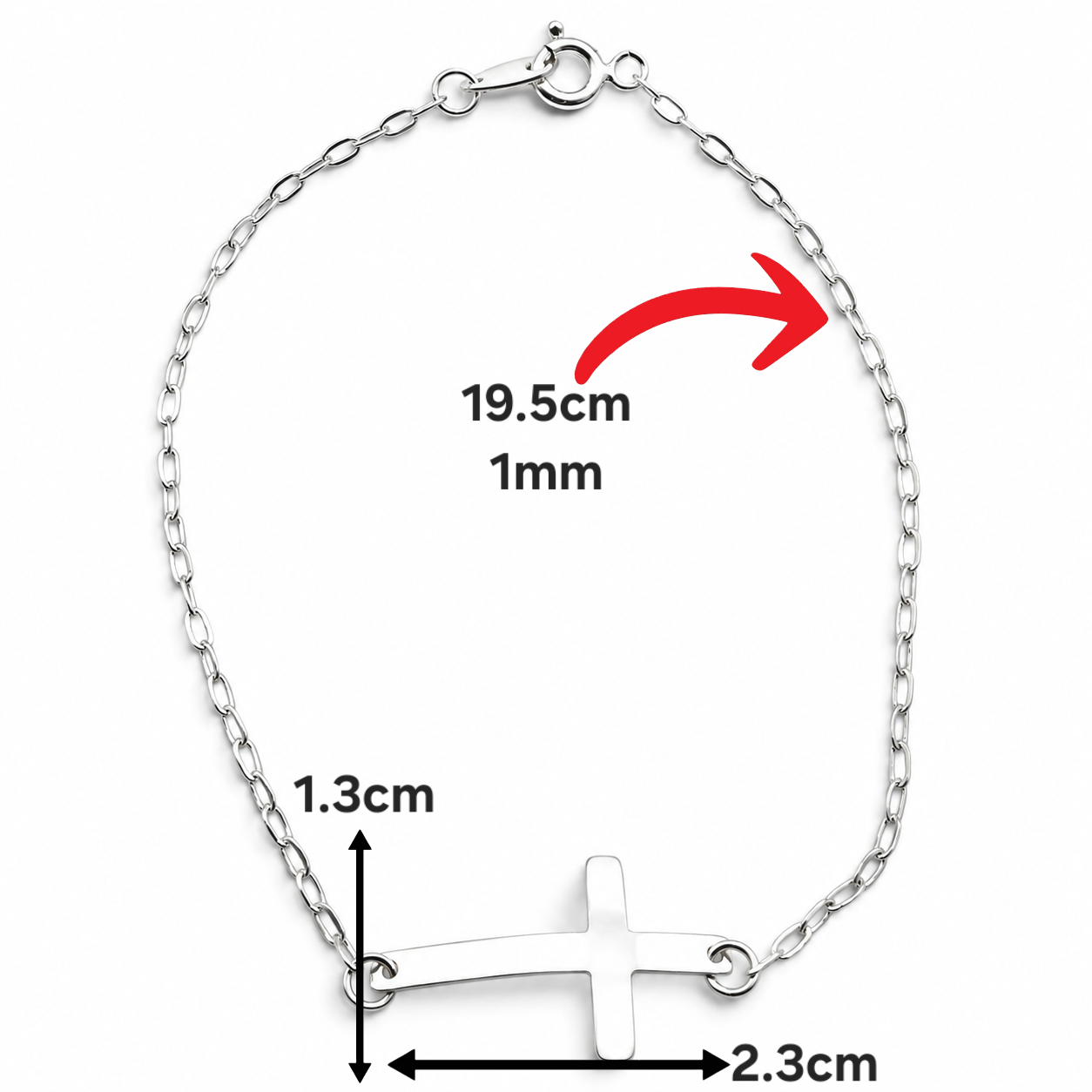 Pulsera Cruz Plata Ley 925