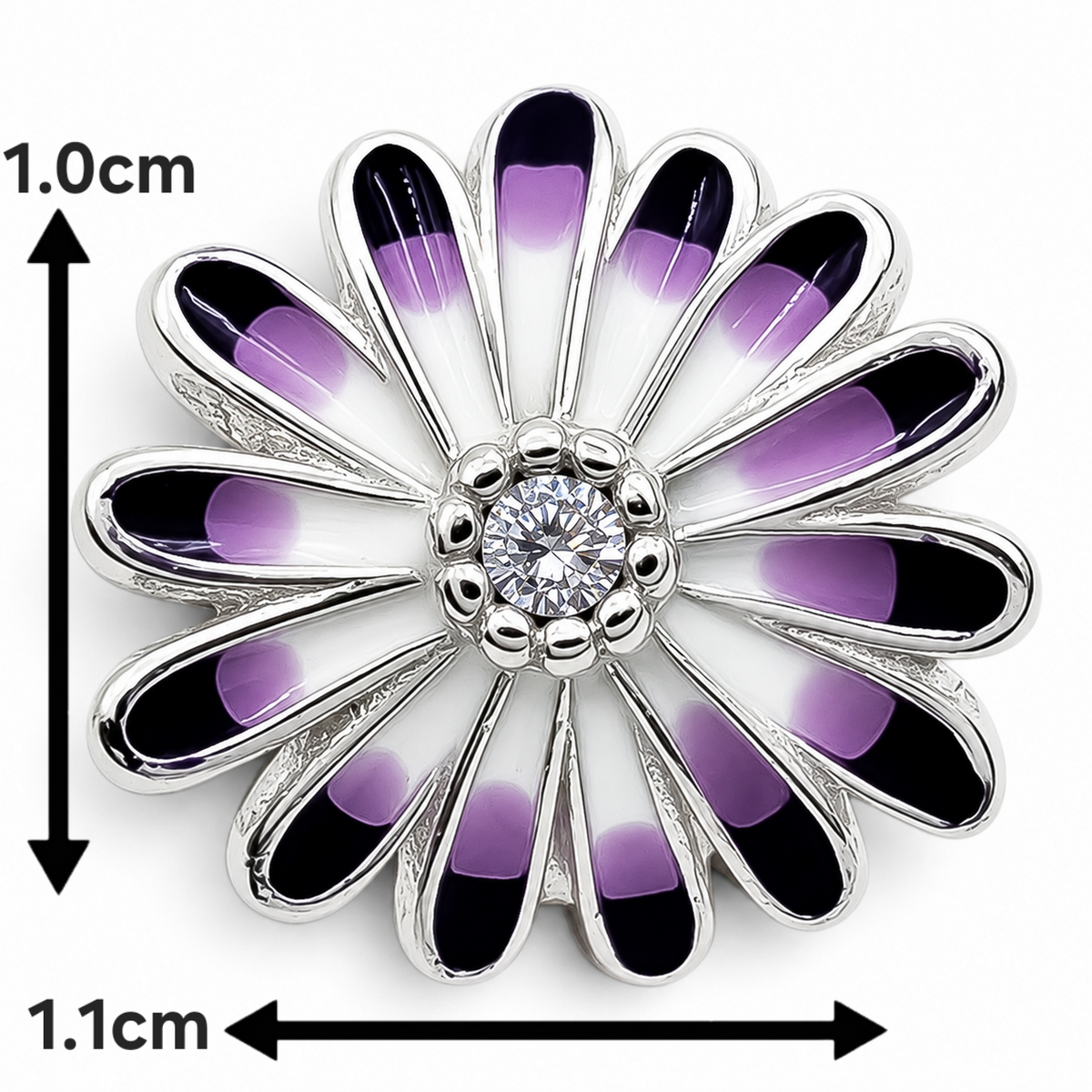 Charm Flor Morada Plata Ley 925