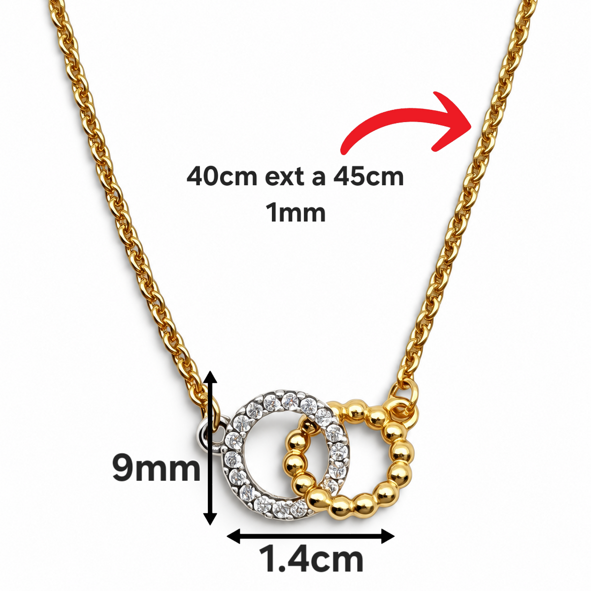 Collar Dorado Pan Plata Ley 925
