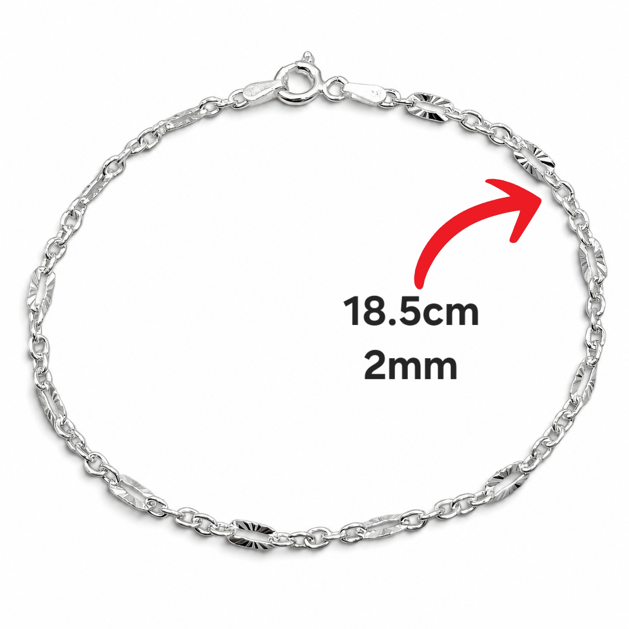 Pulsera Argolla Diamantada Plata Ley 925