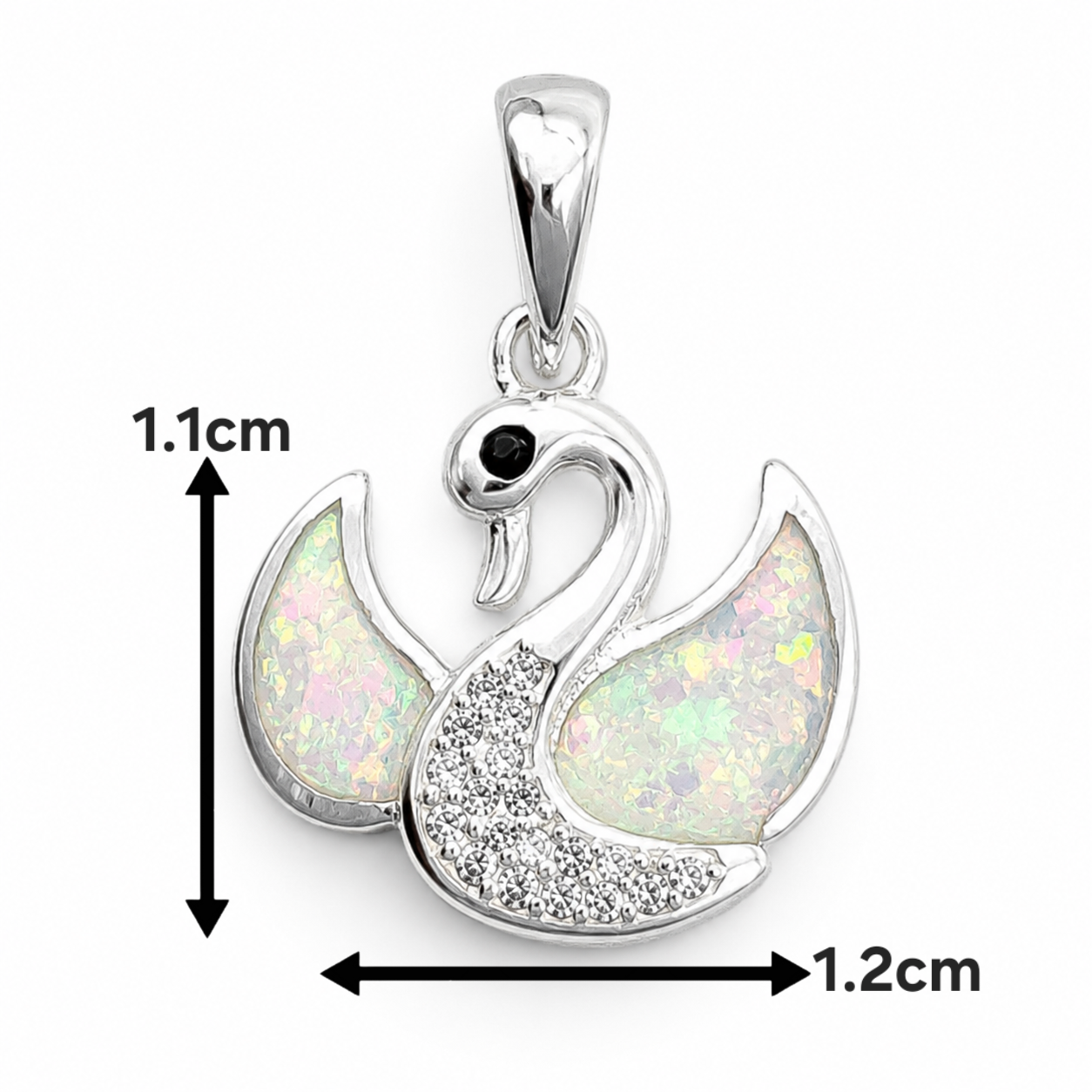 Dije Cisne Opalo Blanco Plata Ley 925