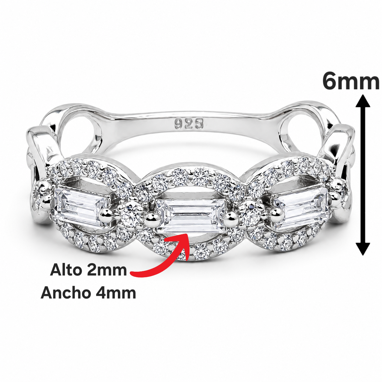 Anillo Zirconia Plata Ley 925