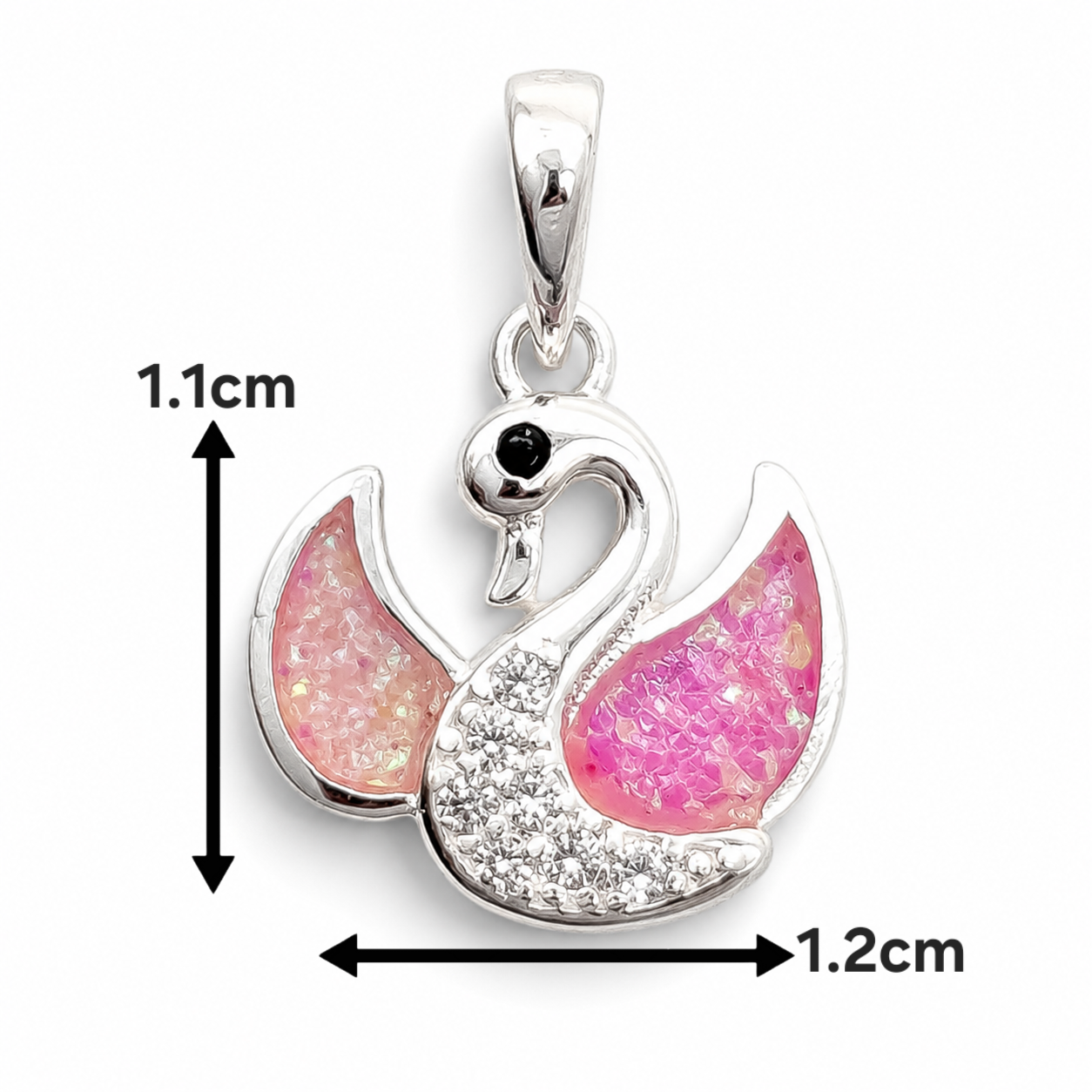 Dije Cisne Opalo Rosa Plata Ley 925