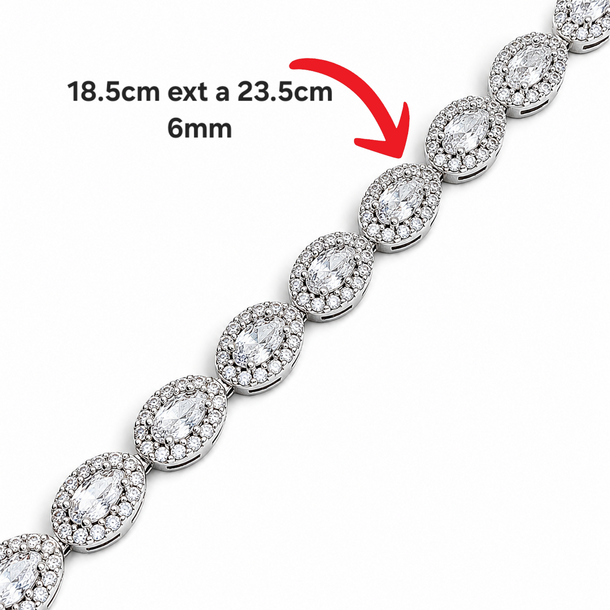 Pulsera Zirconia Plata Ley 925