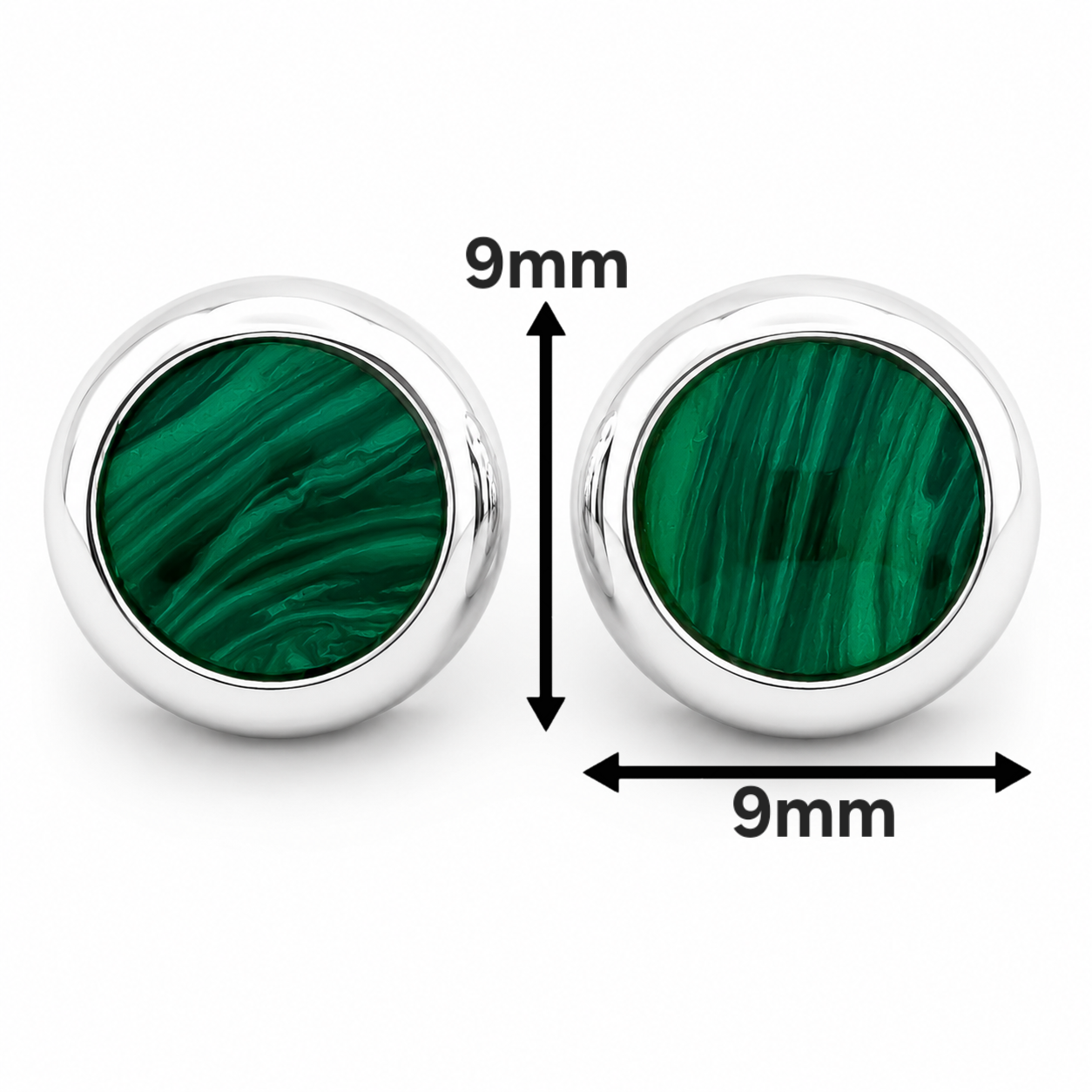 Arete Circulo Malaquita Plata Ley 925