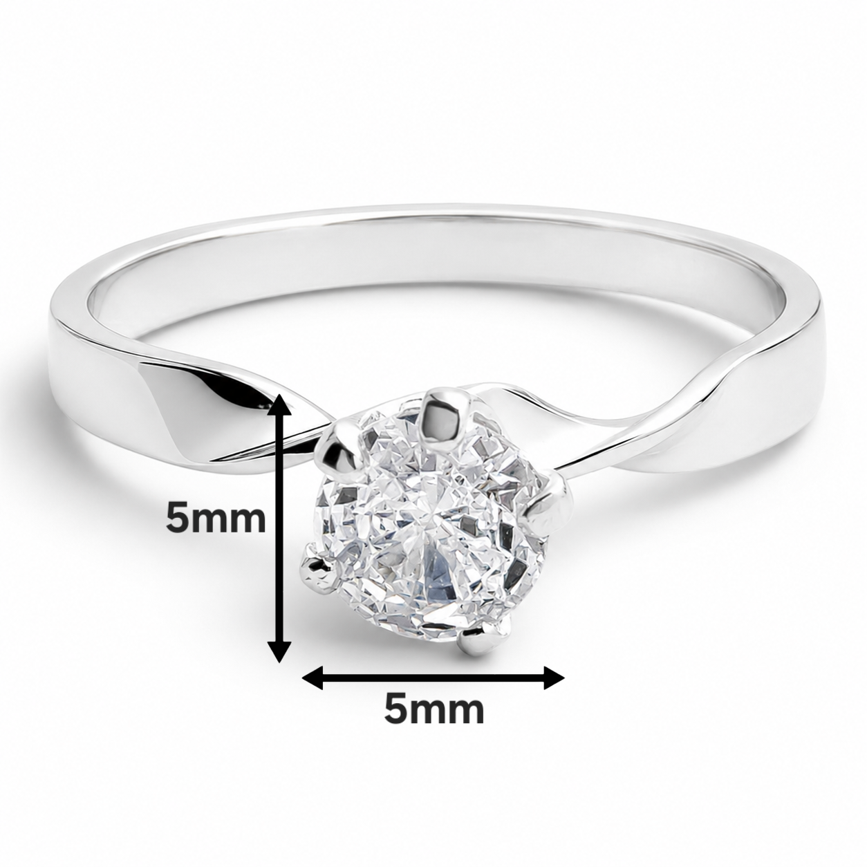 Anillo Solitario Blanco