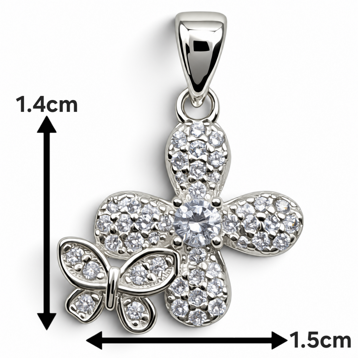 Dije Zirconia Flor Mariposa Plata Ley 925