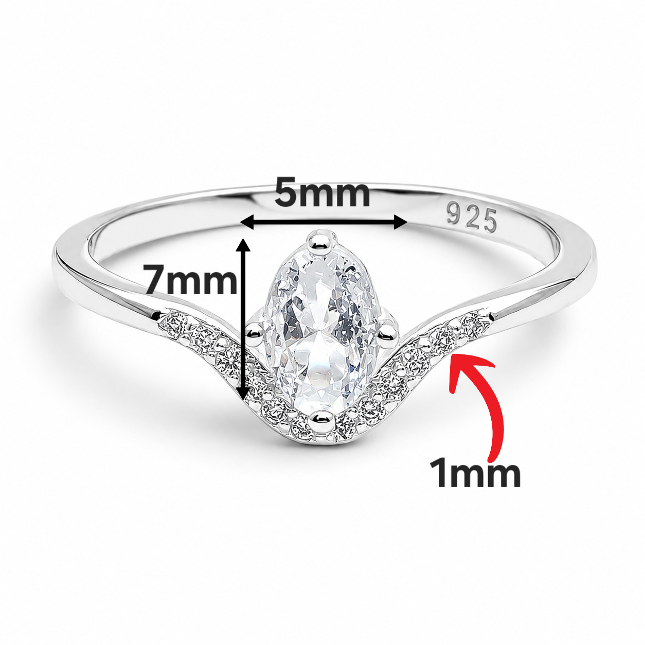Anillo Zirconia Plata Ley 925