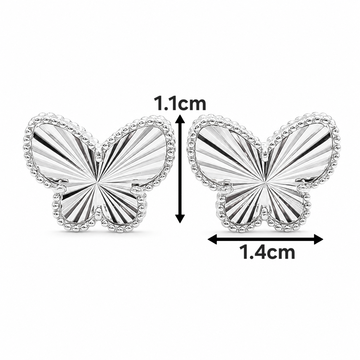 Arete Mariposa Diamantado Plata Ley 925