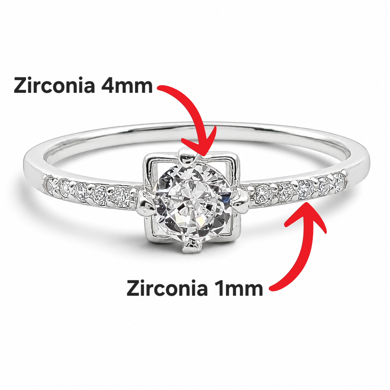 Anillo Zirconia Plata Ley 925