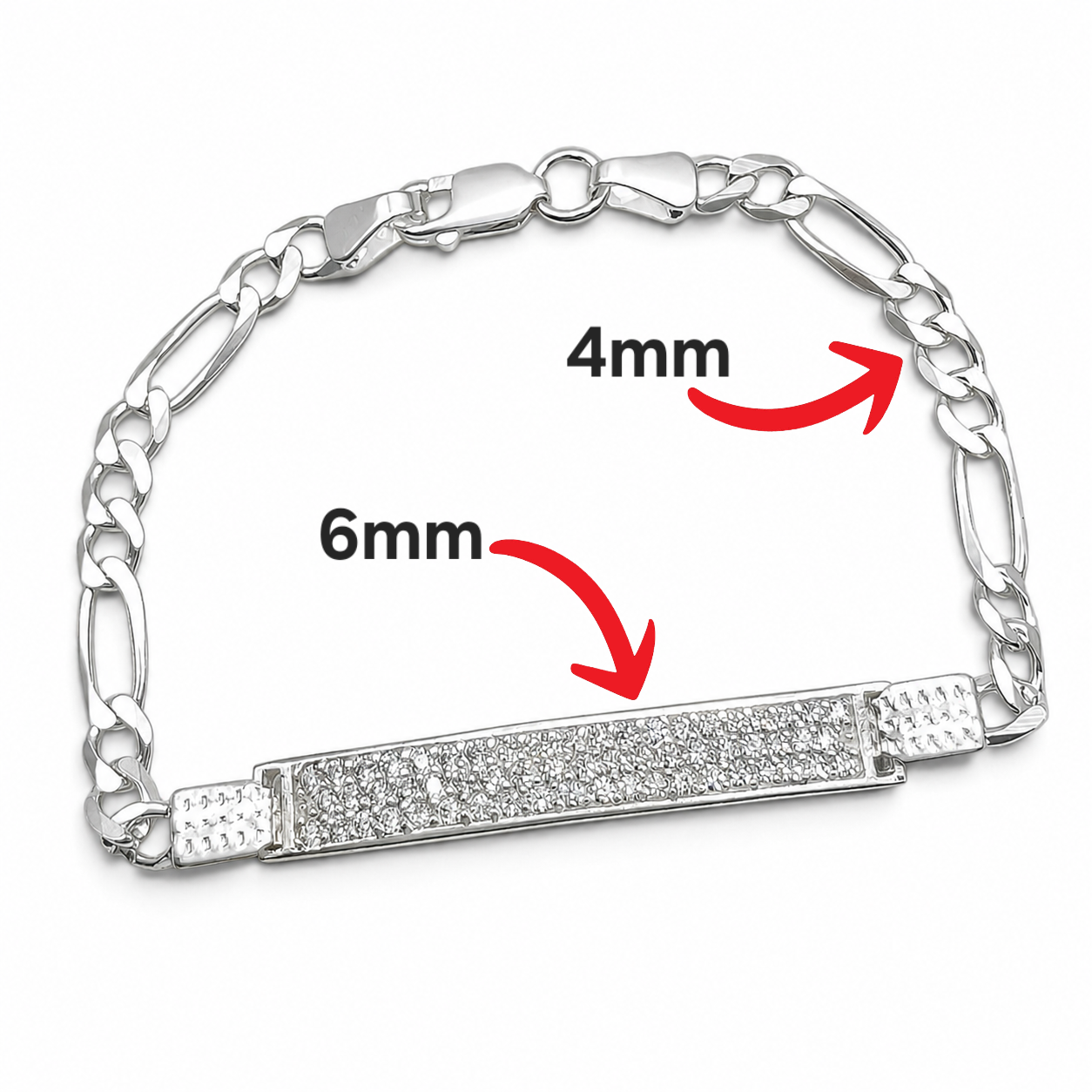 Esclava Zirconia 4mm Plata Ley 925