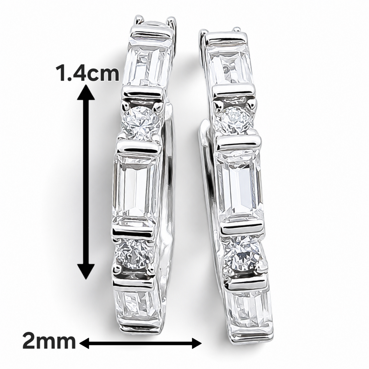 Hugguies Cuadro Zirconia Blanca Plata Ley 925