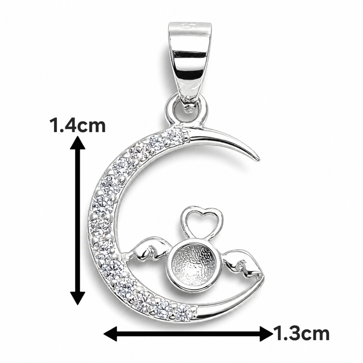 Dije Zirconia Bolita Alas Plata Ley 925