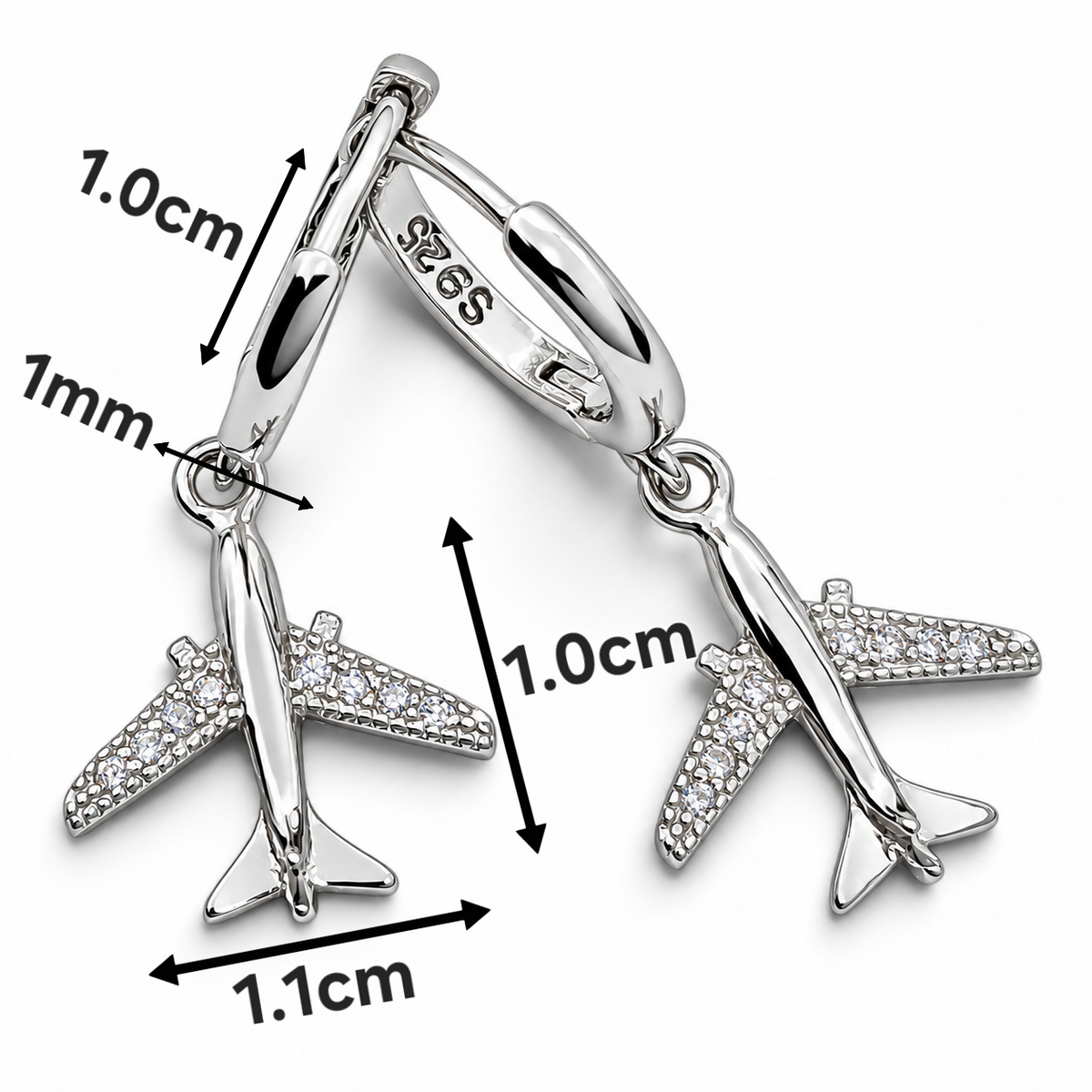 Hugguies Avion Plata Ley 925