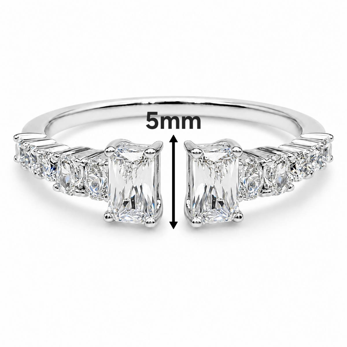 Anillo Zirconias Blanca Plata Ley 925