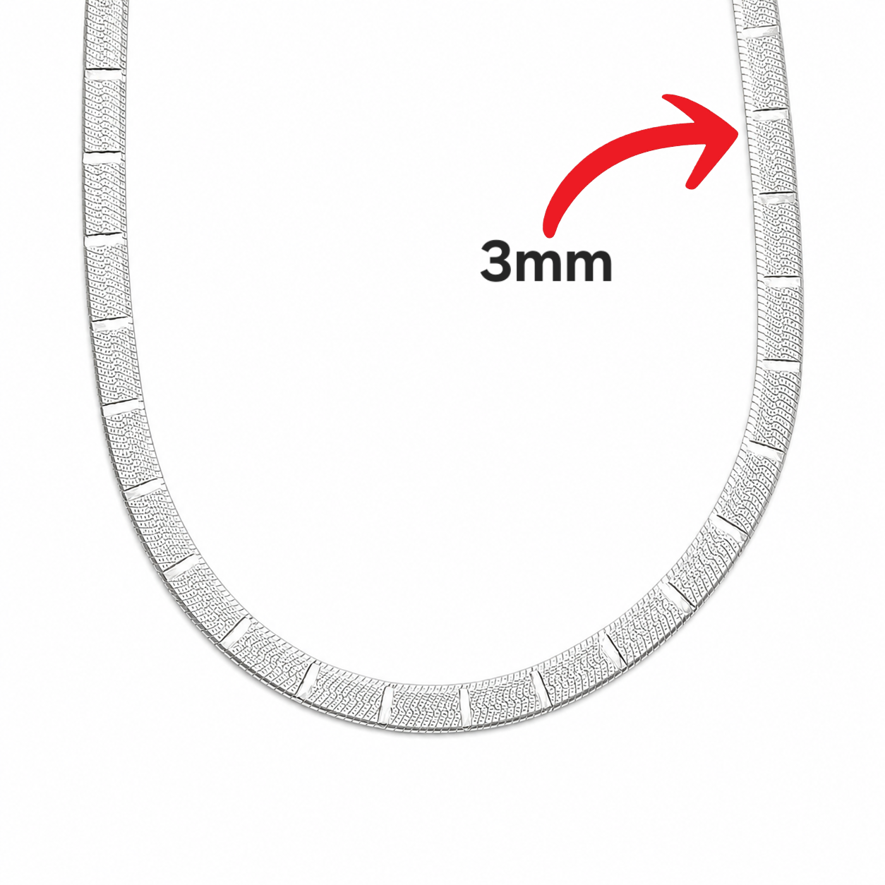 Cadena Panza de Vibora 3mm Plata Ley 925