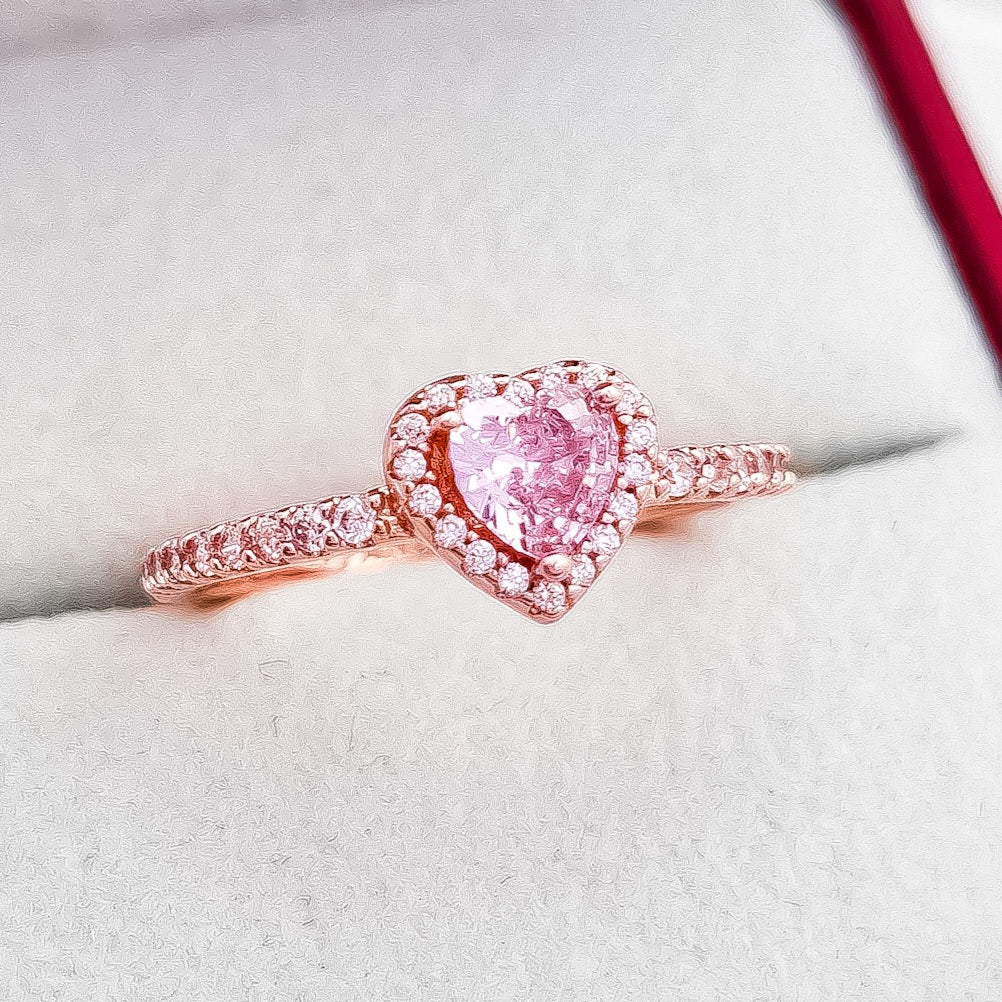Anillo Corazon Rosa
