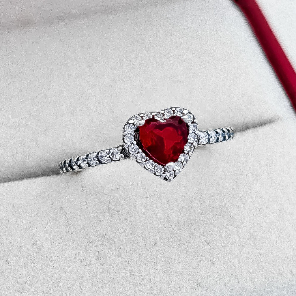 Anillo Corazon Rojo