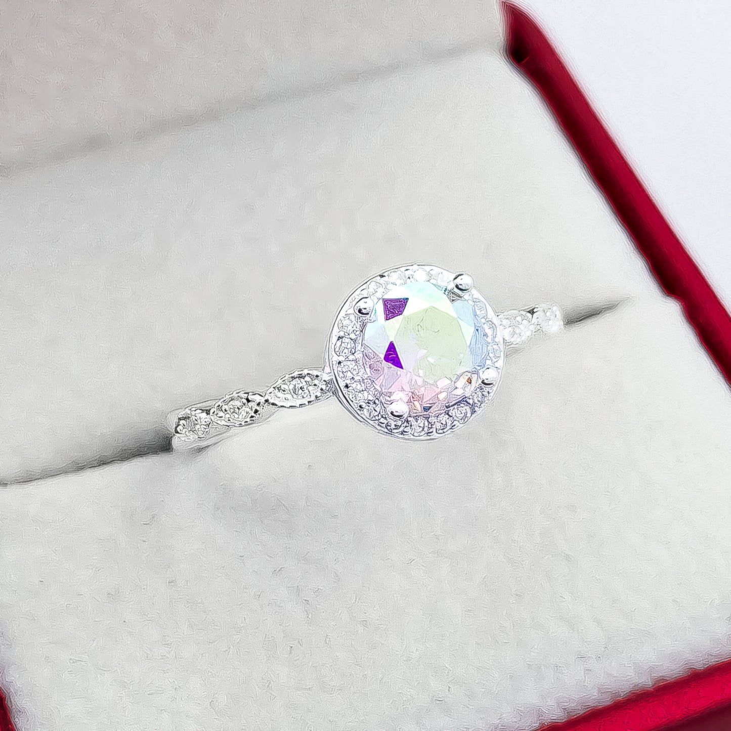 Anillo Zirconia Tornazol Blanca