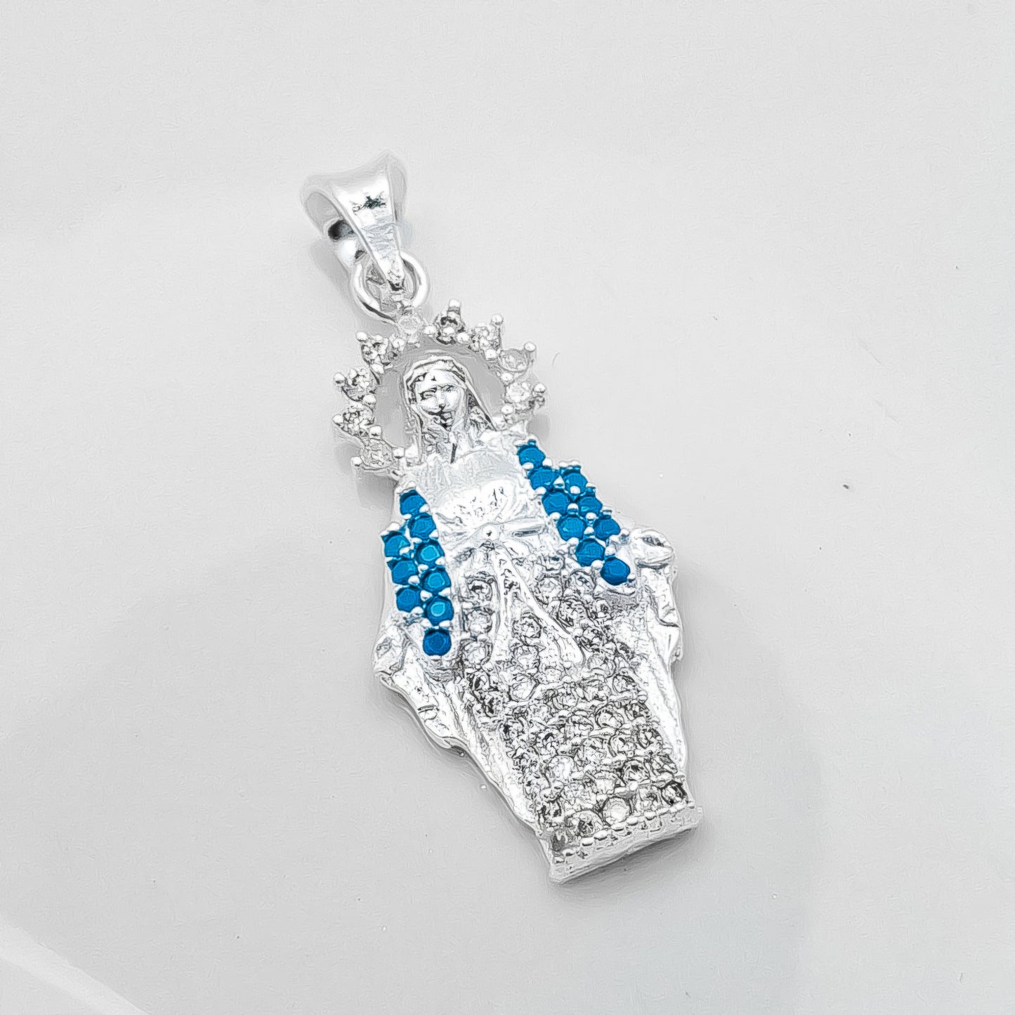 Dije Virgen Azul Cielo