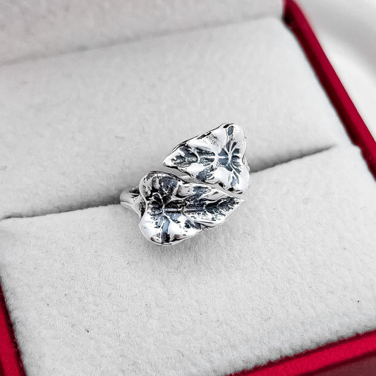 Anillo Medio Dedo Hojas