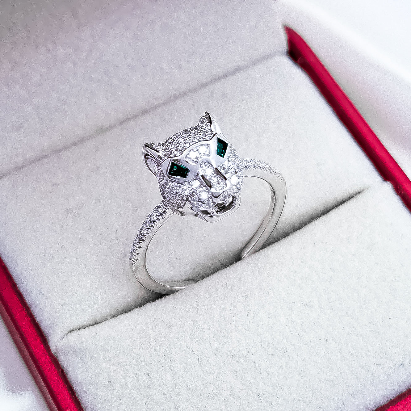 Anillo Cara Jaguar Zirconia