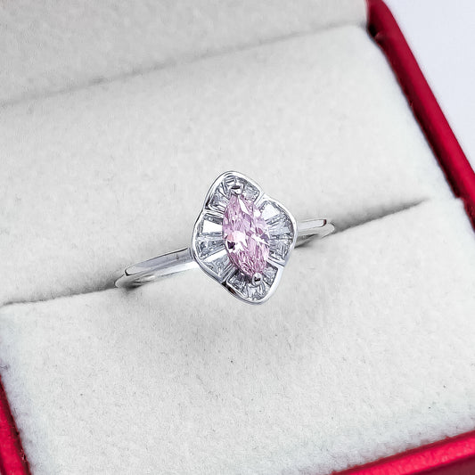 Anillo Zirconia Rosa Semilla