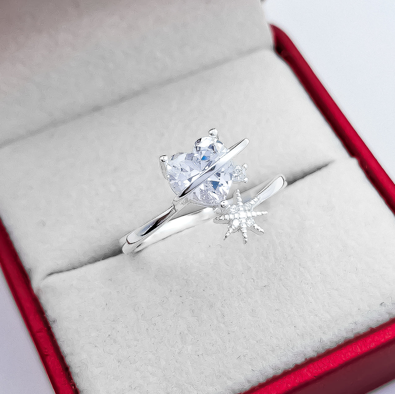 Anillo Corazon Blanco Zirconia