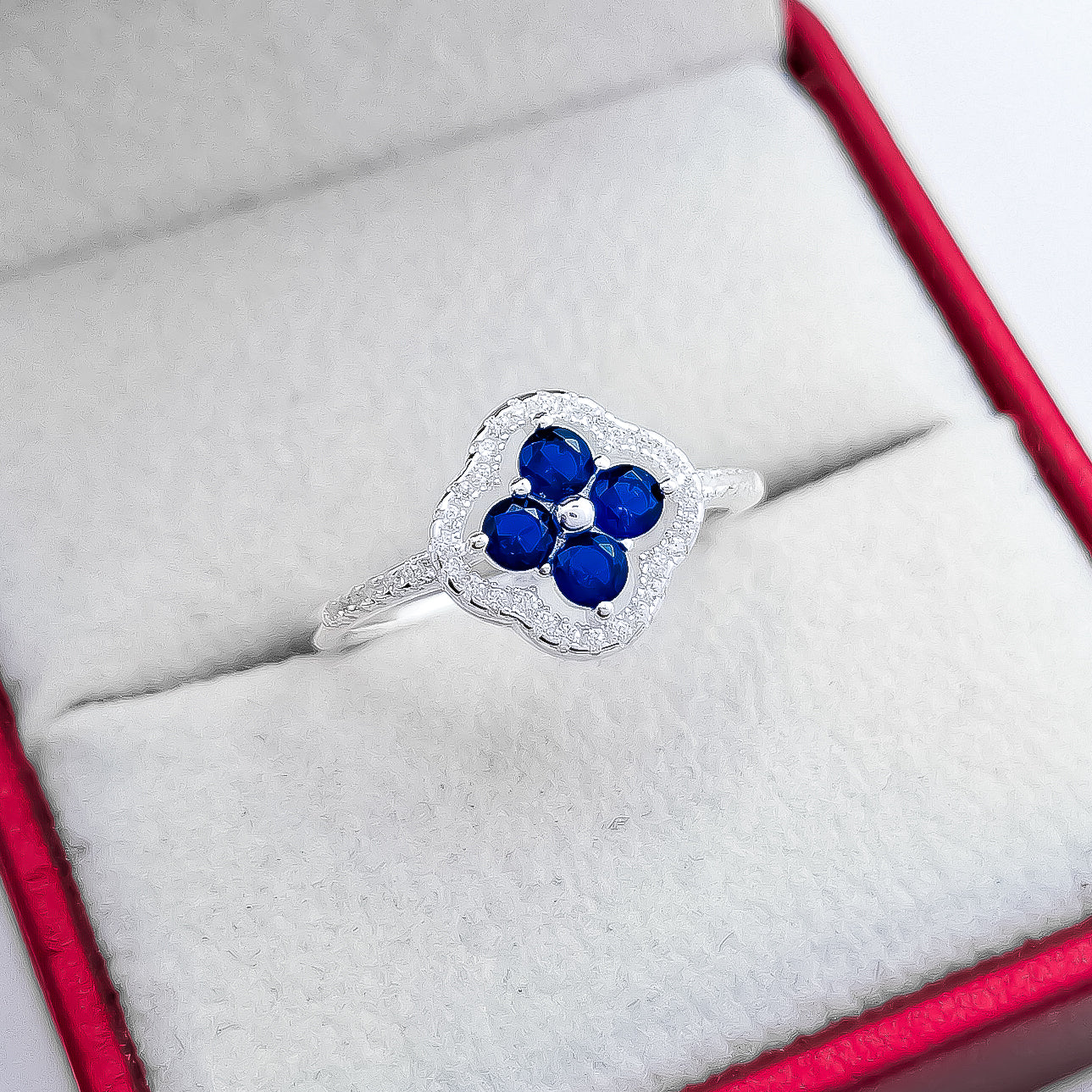 Anillo Flor Azul