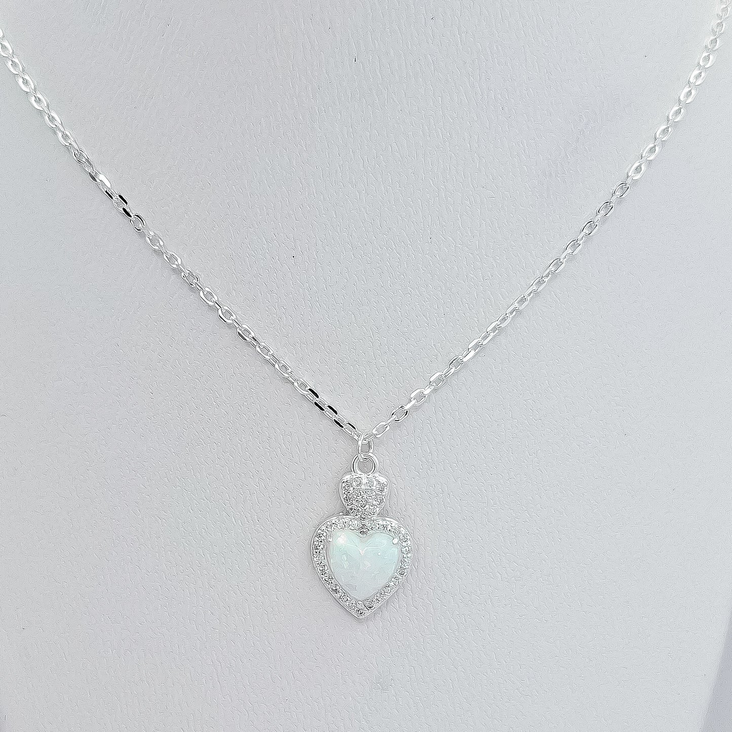 Collar Corazon Opalo