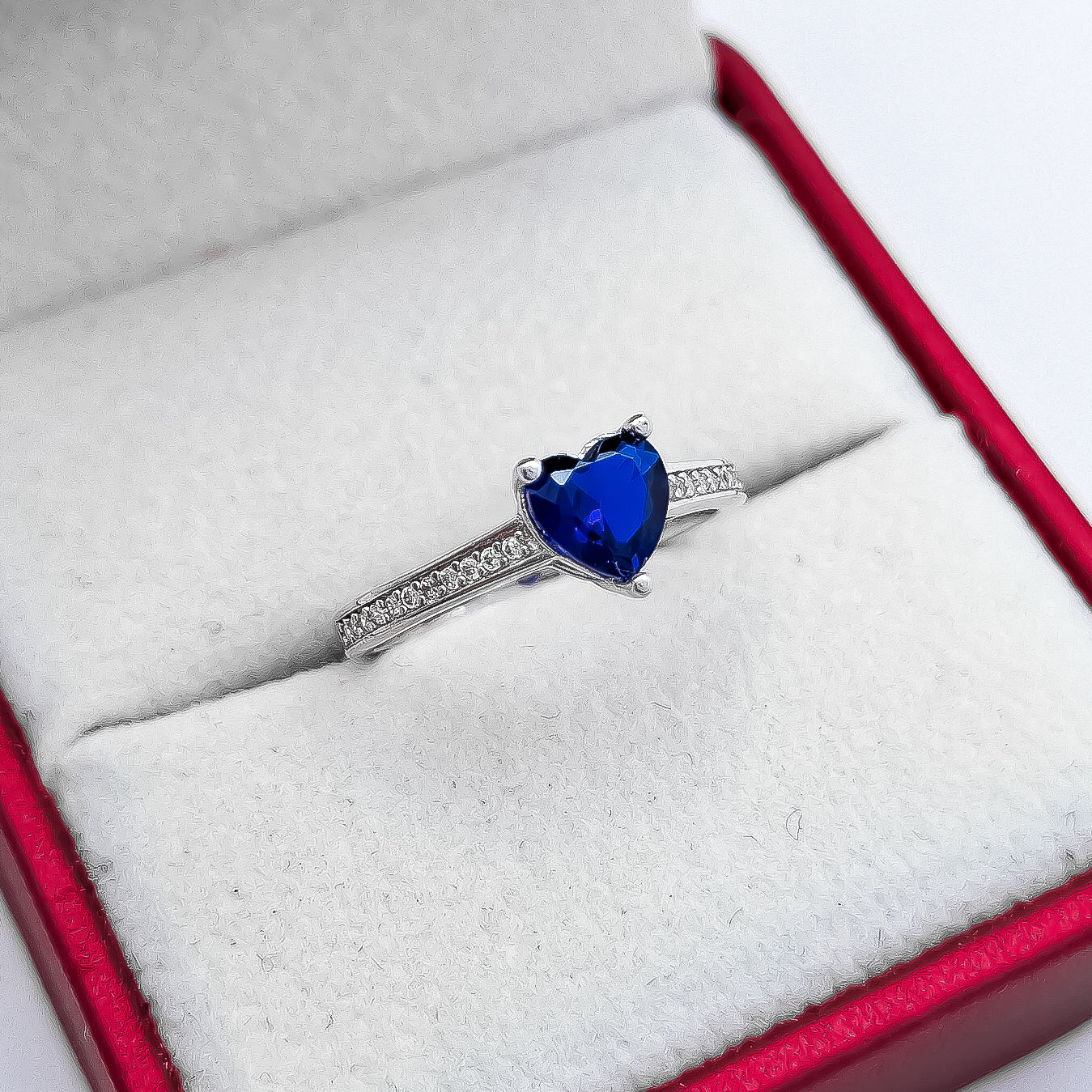 Anillo Corazon Azul Marino