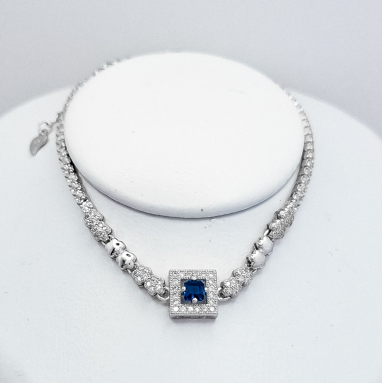 Pulsera Cuadro Azul Zirconia